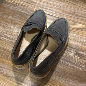 Vince Camuto Gray Suede Platform Loafers